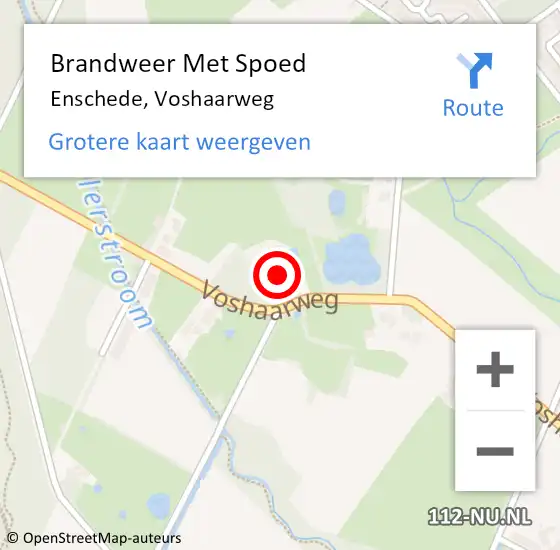 Locatie op kaart van de 112 melding: Brandweer Met Spoed Naar Enschede, Voshaarweg op 9 februari 2014 15:02