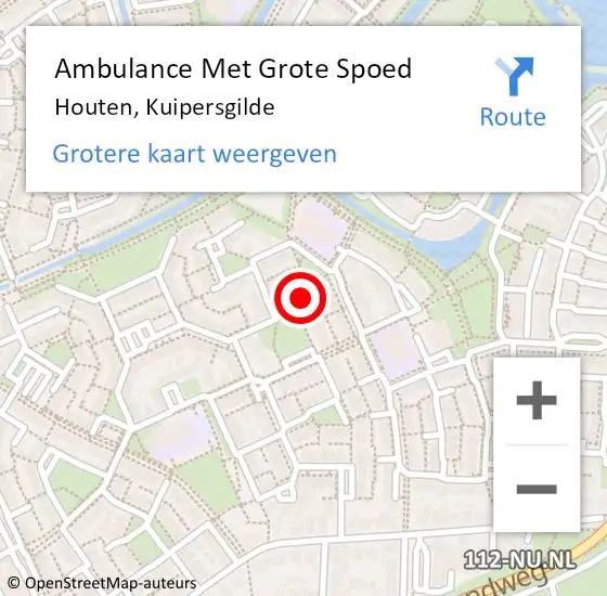 Locatie op kaart van de 112 melding: Ambulance Met Grote Spoed Naar Houten, Kuipersgilde op 11 december 2017 12:25