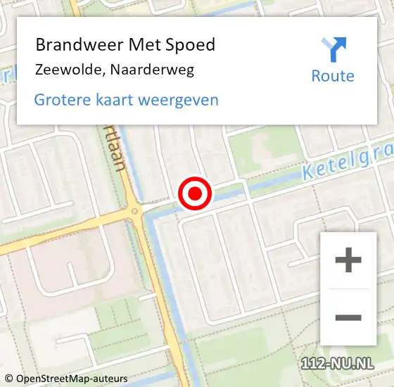 Locatie op kaart van de 112 melding: Brandweer Met Spoed Naar Zeewolde, Naarderweg op 11 december 2017 13:23