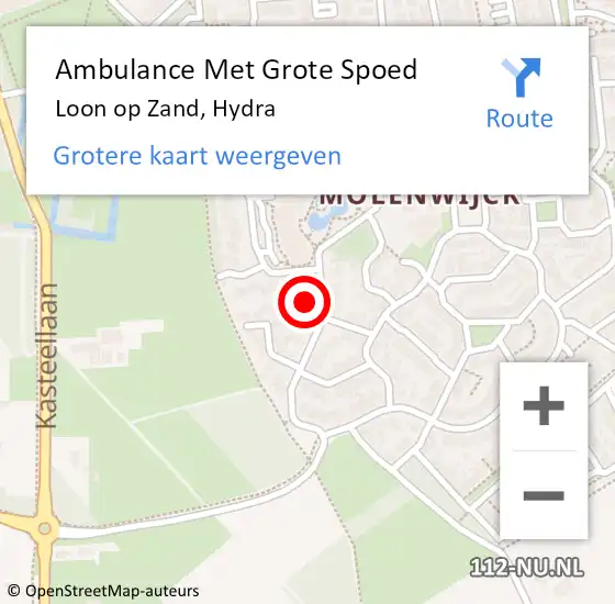 Locatie op kaart van de 112 melding: Ambulance Met Grote Spoed Naar Loon op Zand, Hydra op 11 december 2017 14:49