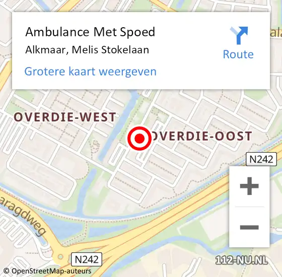 Locatie op kaart van de 112 melding: Ambulance Met Spoed Naar Alkmaar, Melis Stokelaan op 11 december 2017 16:02