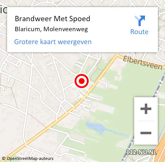 Locatie op kaart van de 112 melding: Brandweer Met Spoed Naar Blaricum, Molenveenweg op 11 december 2017 16:05