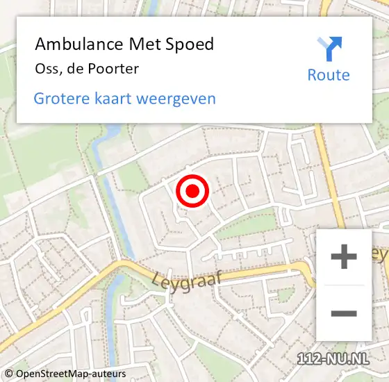 Locatie op kaart van de 112 melding: Ambulance Met Spoed Naar Oss, de Poorter op 11 december 2017 16:24