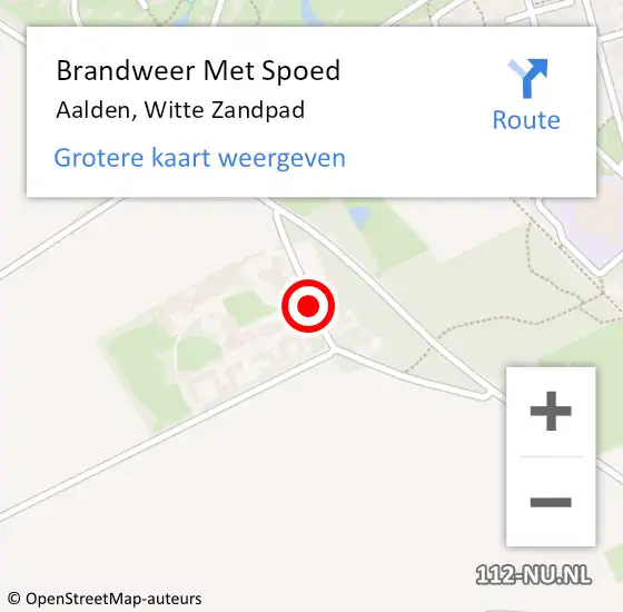 Locatie op kaart van de 112 melding: Brandweer Met Spoed Naar Aalden, Witte Zandpad op 11 december 2017 16:26