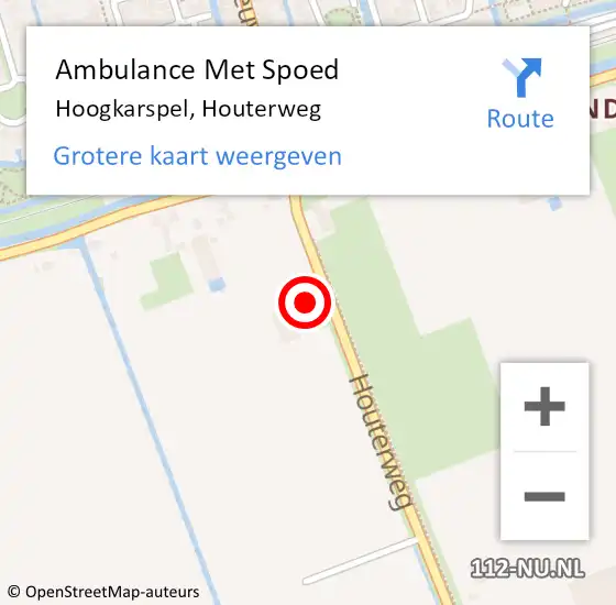Locatie op kaart van de 112 melding: Ambulance Met Spoed Naar Hoogkarspel, Houterweg op 11 december 2017 16:29