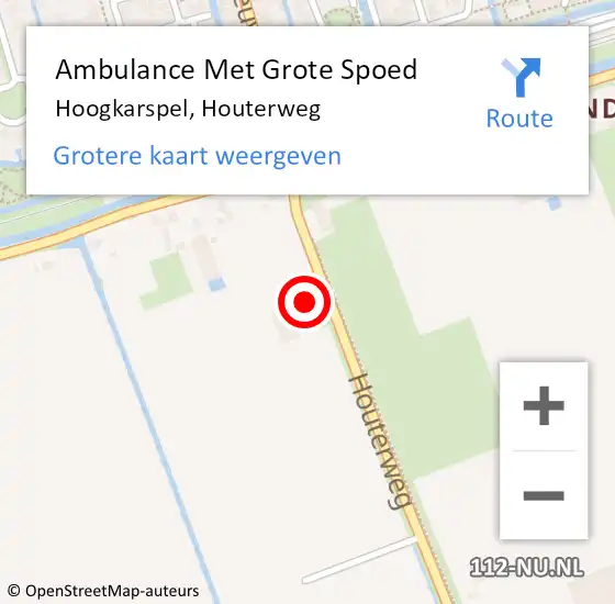 Locatie op kaart van de 112 melding: Ambulance Met Grote Spoed Naar Hoogkarspel, Houterweg op 11 december 2017 16:32