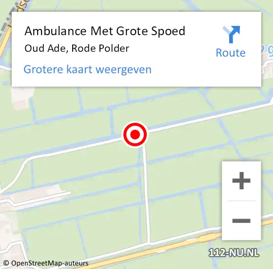 Locatie op kaart van de 112 melding: Ambulance Met Grote Spoed Naar Oud Ade, Rode Polder op 11 december 2017 19:26