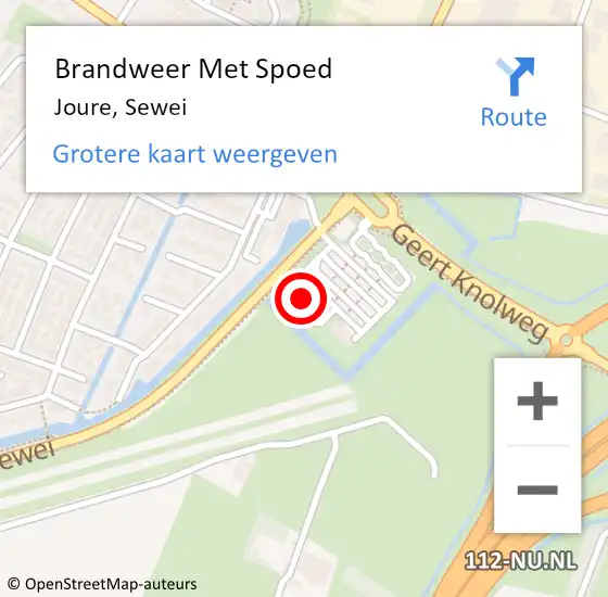 Locatie op kaart van de 112 melding: Brandweer Met Spoed Naar Joure, Sewei op 11 december 2017 19:44