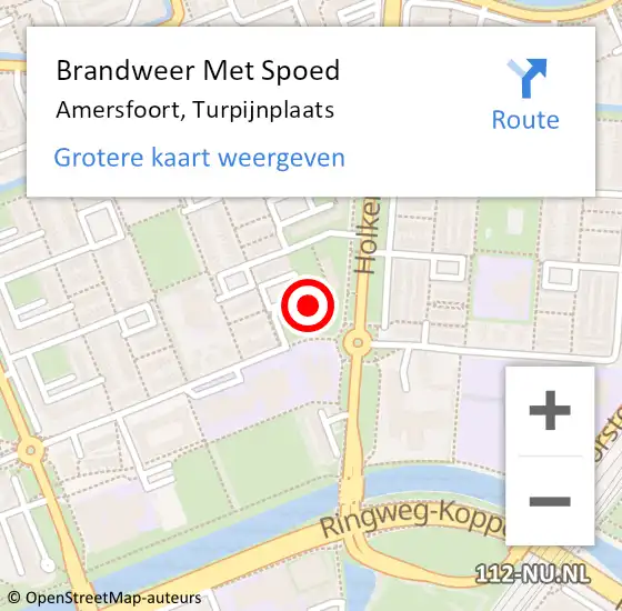 Locatie op kaart van de 112 melding: Brandweer Met Spoed Naar Amersfoort, Roelandplaats op 11 december 2017 20:24