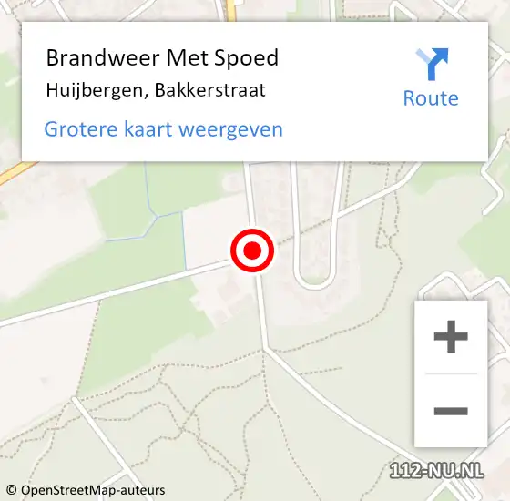 Locatie op kaart van de 112 melding: Brandweer Met Spoed Naar Huijbergen, Bakkerstraat op 11 december 2017 20:26