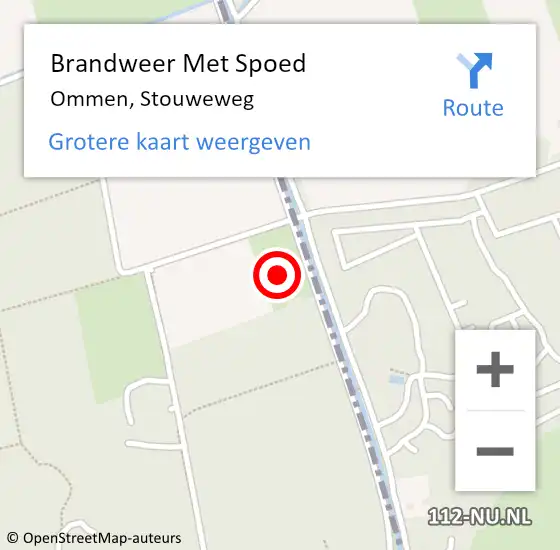 Locatie op kaart van de 112 melding: Brandweer Met Spoed Naar Ommen, Stouweweg op 11 december 2017 21:26