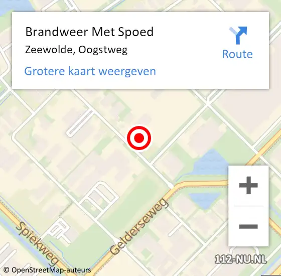 Locatie op kaart van de 112 melding: Brandweer Met Spoed Naar Zeewolde, Oogstweg op 11 december 2017 22:01