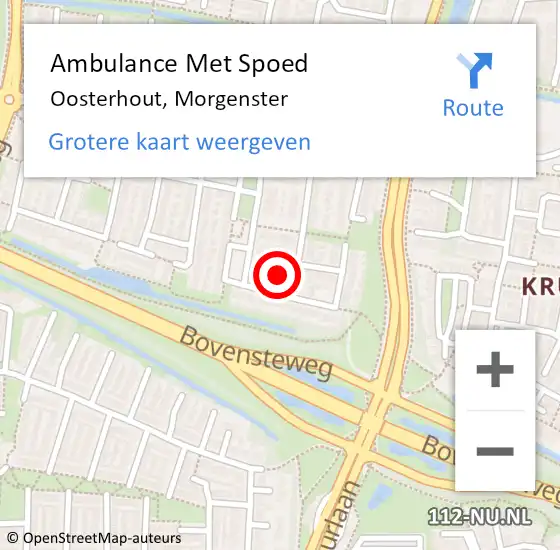 Locatie op kaart van de 112 melding: Ambulance Met Spoed Naar Oosterhout, Morgenster op 11 december 2017 22:18