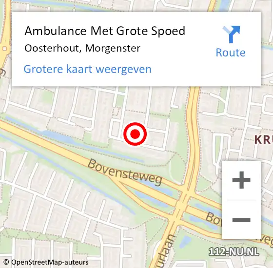 Locatie op kaart van de 112 melding: Ambulance Met Grote Spoed Naar Oosterhout, Morgenster op 11 december 2017 22:19