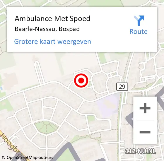 Locatie op kaart van de 112 melding: Ambulance Met Spoed Naar Baarle-Nassau, Bospad op 11 december 2017 23:04