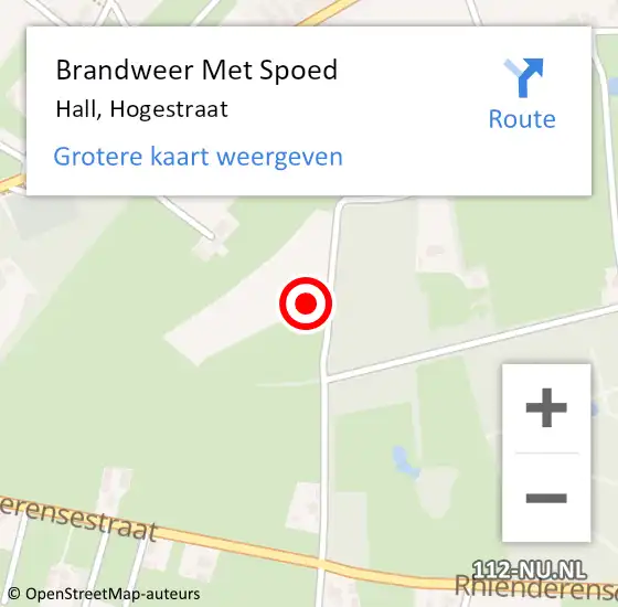 Locatie op kaart van de 112 melding: Brandweer Met Spoed Naar Hall, Hogestraat op 12 december 2017 01:08