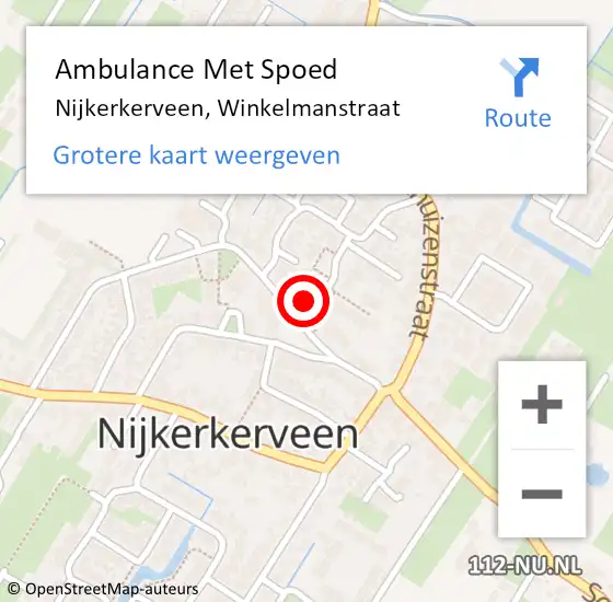 Locatie op kaart van de 112 melding: Ambulance Met Spoed Naar Nijkerkerveen, Winkelmanstraat op 12 december 2017 02:16