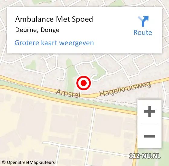 Locatie op kaart van de 112 melding: Ambulance Met Spoed Naar Deurne, Donge op 12 december 2017 02:19