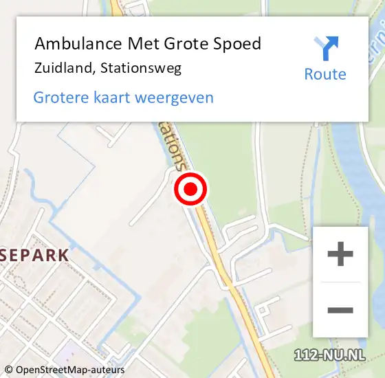 Locatie op kaart van de 112 melding: Ambulance Met Grote Spoed Naar Zuidland, Stationsweg op 12 december 2017 06:18