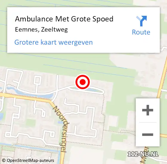 Locatie op kaart van de 112 melding: Ambulance Met Grote Spoed Naar Eemnes, Zeeltweg op 12 december 2017 06:37