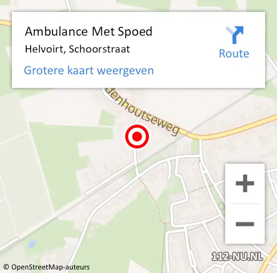 Locatie op kaart van de 112 melding: Ambulance Met Spoed Naar Helvoirt, Schoorstraat op 12 december 2017 06:51