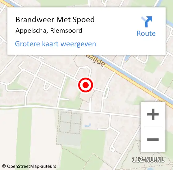 Locatie op kaart van de 112 melding: Brandweer Met Spoed Naar Appelscha, Riemsoord op 12 december 2017 07:27