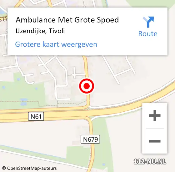 Locatie op kaart van de 112 melding: Ambulance Met Grote Spoed Naar IJzendijke, Tivoli op 12 december 2017 07:56