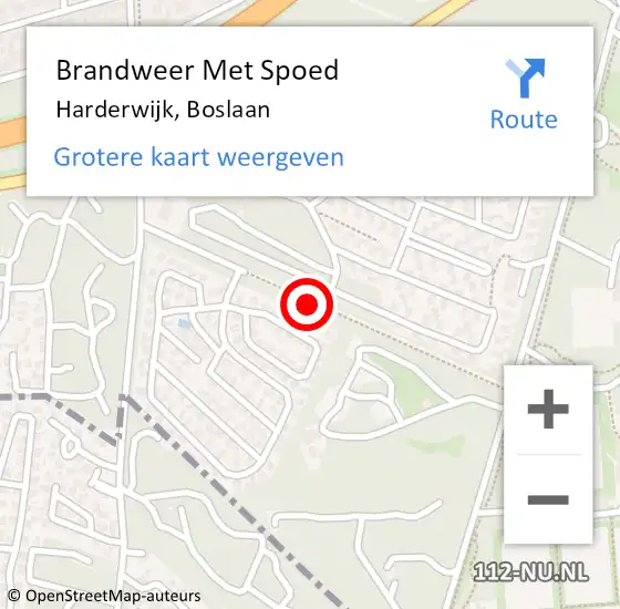 Locatie op kaart van de 112 melding: Brandweer Met Spoed Naar Harderwijk, Boslaan op 12 december 2017 10:13