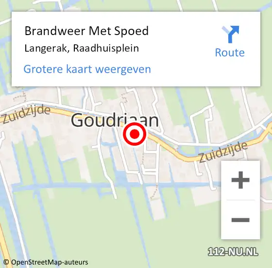 Locatie op kaart van de 112 melding: Brandweer Met Spoed Naar Langerak, Raadhuisplein op 12 december 2017 11:20