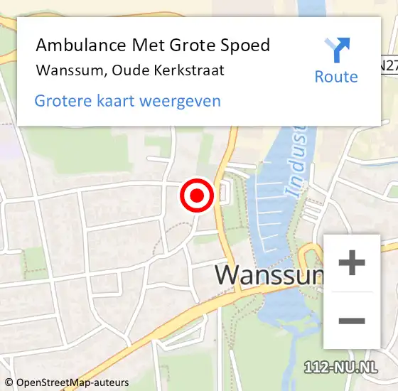 Locatie op kaart van de 112 melding: Ambulance Met Grote Spoed Naar Wanssum, Oude Kerkstraat op 12 december 2017 11:58
