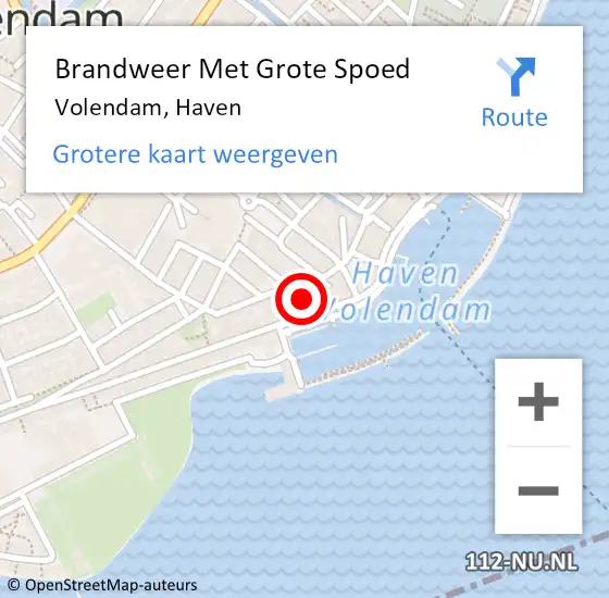 Locatie op kaart van de 112 melding: Brandweer Met Grote Spoed Naar Volendam, Haven op 12 december 2017 12:27