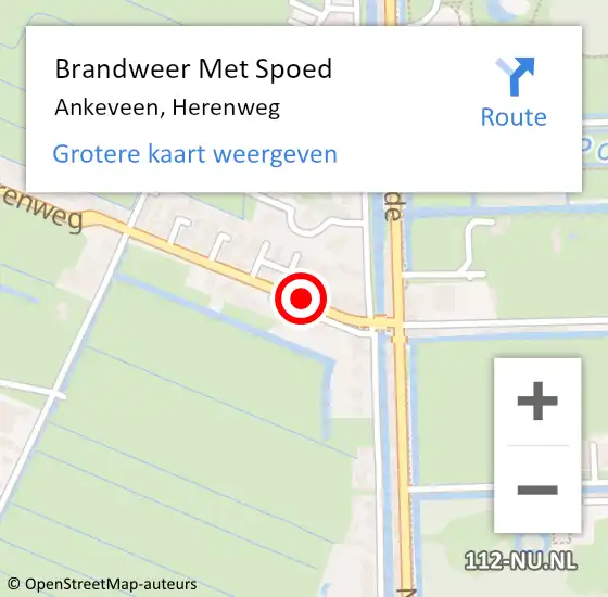 Locatie op kaart van de 112 melding: Brandweer Met Spoed Naar Ankeveen, Herenweg op 12 december 2017 13:20