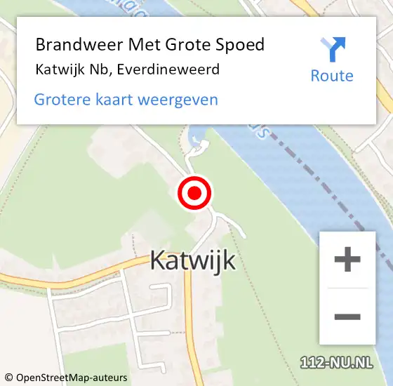 Locatie op kaart van de 112 melding: Brandweer Met Grote Spoed Naar Katwijk Nb, Everdineweerd op 12 december 2017 13:32