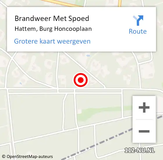 Locatie op kaart van de 112 melding: Brandweer Met Spoed Naar Hattem, Burg Honcooplaan op 12 december 2017 15:38