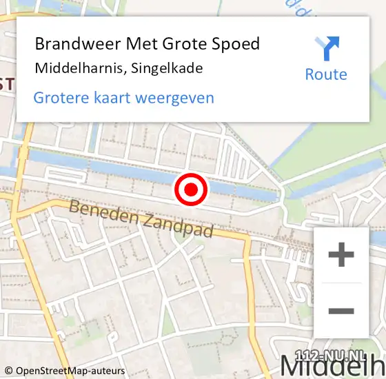 Locatie op kaart van de 112 melding: Brandweer Met Grote Spoed Naar Middelharnis, Singelkade op 12 december 2017 16:59