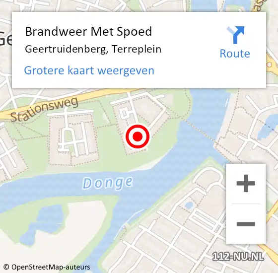 Locatie op kaart van de 112 melding: Brandweer Met Spoed Naar Geertruidenberg, Terreplein op 9 februari 2014 18:17