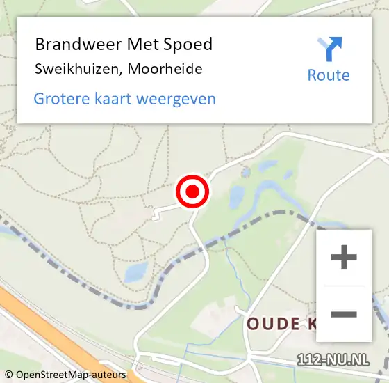 Locatie op kaart van de 112 melding: Brandweer Met Spoed Naar Sweikhuizen, Moorheide op 12 december 2017 17:39