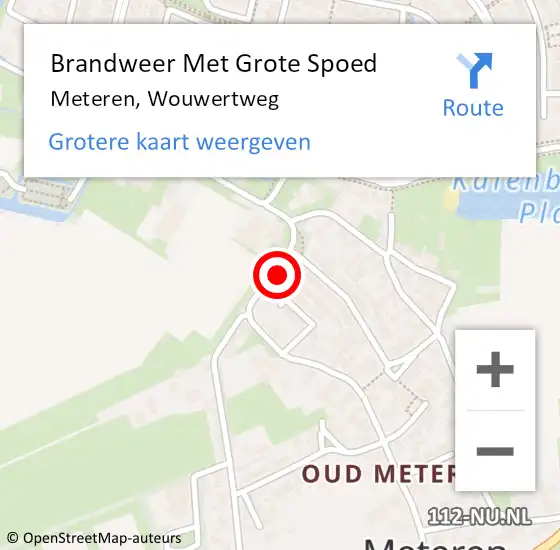 Locatie op kaart van de 112 melding: Brandweer Met Grote Spoed Naar Meteren, Wouwertweg op 12 december 2017 19:03