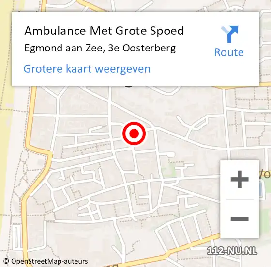 Locatie op kaart van de 112 melding: Ambulance Met Grote Spoed Naar Egmond aan Zee, 3e Oosterberg op 12 december 2017 21:44