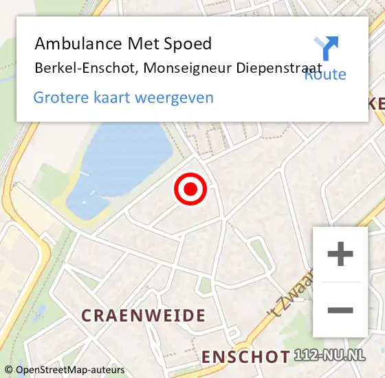 Locatie op kaart van de 112 melding: Ambulance Met Spoed Naar Berkel-Enschot, Monseigneur Diepenstraat op 12 december 2017 22:13