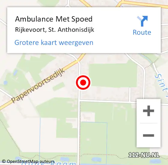 Locatie op kaart van de 112 melding: Ambulance Met Spoed Naar Rijkevoort, St. Anthonisdijk op 12 december 2017 22:32