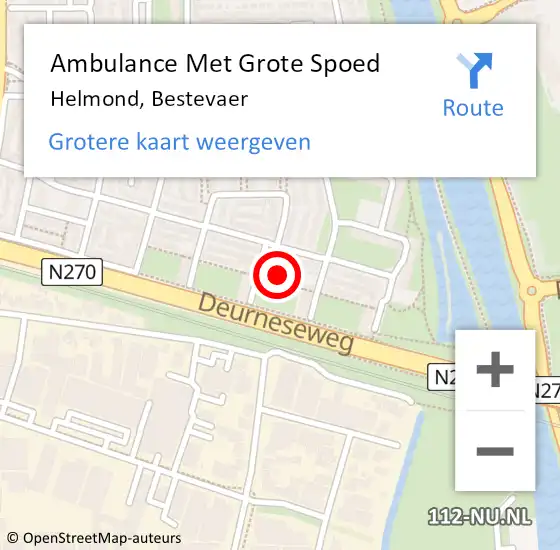 Locatie op kaart van de 112 melding: Ambulance Met Grote Spoed Naar Helmond, Bestevaer op 12 december 2017 23:22