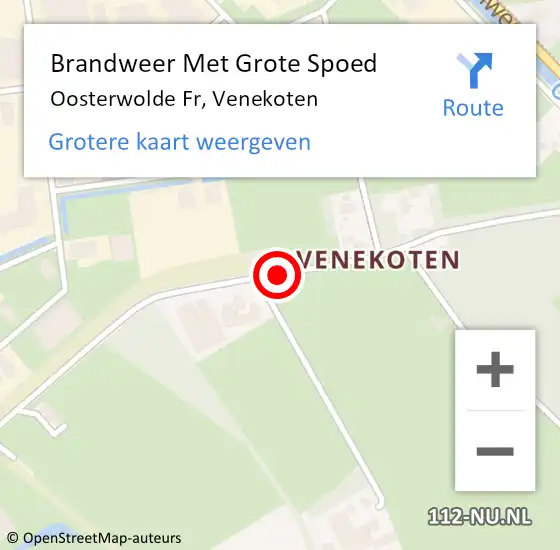 Locatie op kaart van de 112 melding: Brandweer Met Grote Spoed Naar Oosterwolde Fr, Venekoten op 13 december 2017 03:37