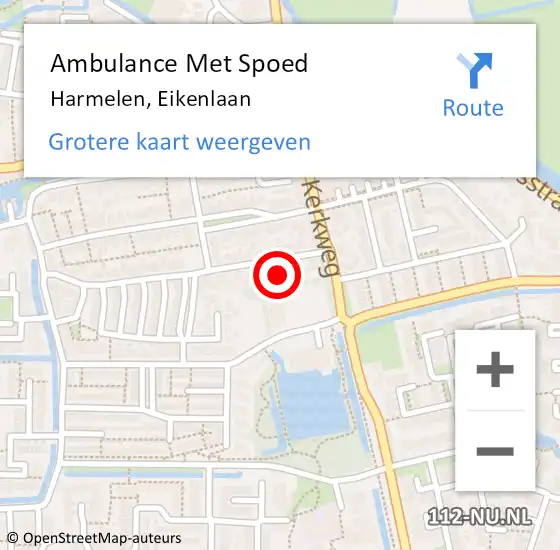 Locatie op kaart van de 112 melding: Ambulance Met Spoed Naar Harmelen, Eikenlaan op 13 december 2017 04:54