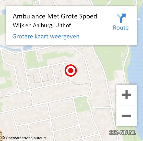 Locatie op kaart van de 112 melding: Ambulance Met Grote Spoed Naar Wijk en Aalburg, Uithof op 13 december 2017 05:39