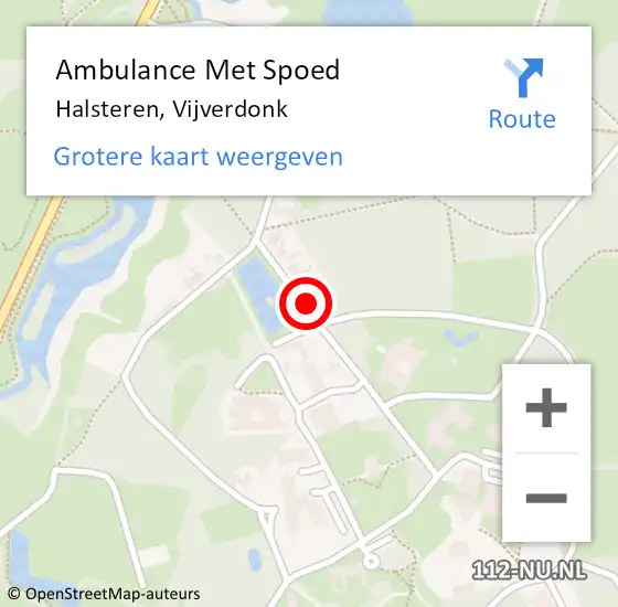 Locatie op kaart van de 112 melding: Ambulance Met Spoed Naar Halsteren, Vijverdonk op 13 december 2017 07:51