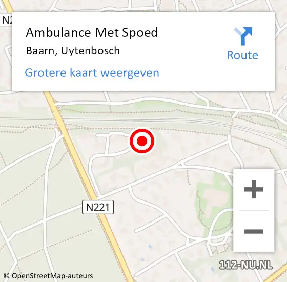 Locatie op kaart van de 112 melding: Ambulance Met Spoed Naar Baarn, Uytenbosch op 13 december 2017 07:54