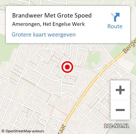 Locatie op kaart van de 112 melding: Brandweer Met Grote Spoed Naar Amerongen, Het Engelse Werk op 13 december 2017 08:59