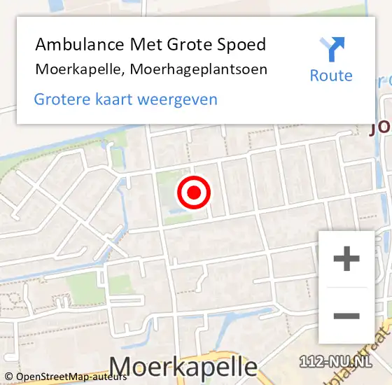 Locatie op kaart van de 112 melding: Ambulance Met Grote Spoed Naar Moerkapelle, Moerhageplantsoen op 13 december 2017 09:05