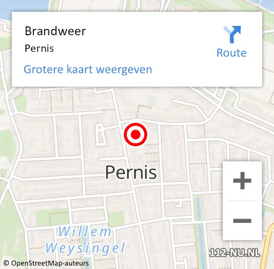 Locatie op kaart van de 112 melding: Brandweer Pernis op 13 december 2017 10:14